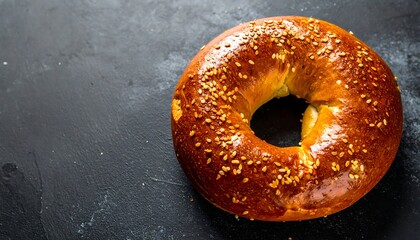 Sesame Bagel on Dark Surface (1)