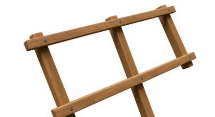 FARMING - Wooden ladder against white background, close-up construction tool for home improvement and DIY projects