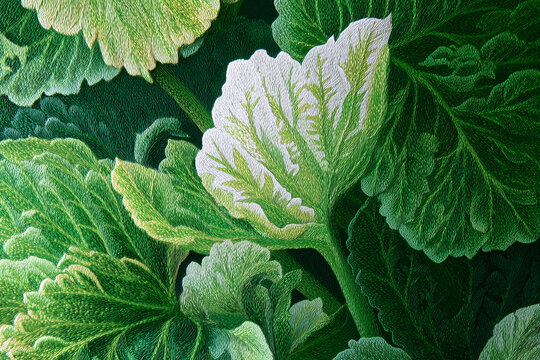 A keji beling plant with serrated green leaves, realistic details, close-up showing clear leaf veins, natural lighting