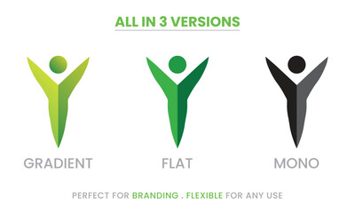 Eco Human Leaf Logo – Wellness, Organic Lifestyle, Nature Care Icon