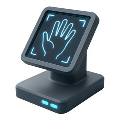 touchless invention concept. Automated hand recognition device