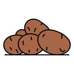 Fresh Potato Vector Illustration Brown Potatoes Clipart for Food and Farming Design