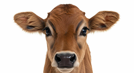 Brown Calf Portrait: Close-up Photography of Young Cow
