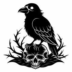 Vampire Bat with Moon – Halloween Horror Vector