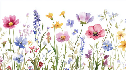 spring flowers and grass