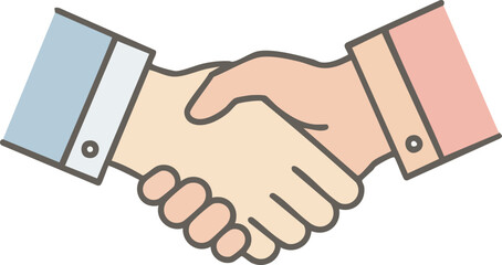 Obraz premium Illustration of Handshake Between Two People