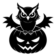 Pumpkin with Bat Wings – Spooky Halloween Vector