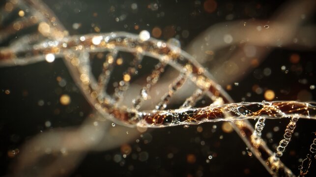 glowing dna strand abstract art