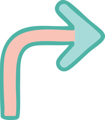 Handdrawn Right Arrow Illustration