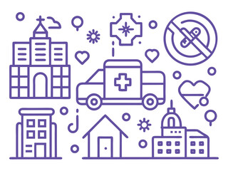 Medical and healthcare icons set