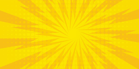 Obraz premium Retro comic rays yellow dots background. eps 10