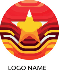Vietnam flag logo icon vector white background .