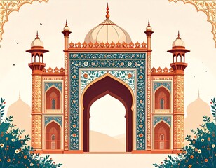 Ornate Mughal gateway