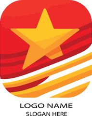 Vietnam flag logo icon vector white background .