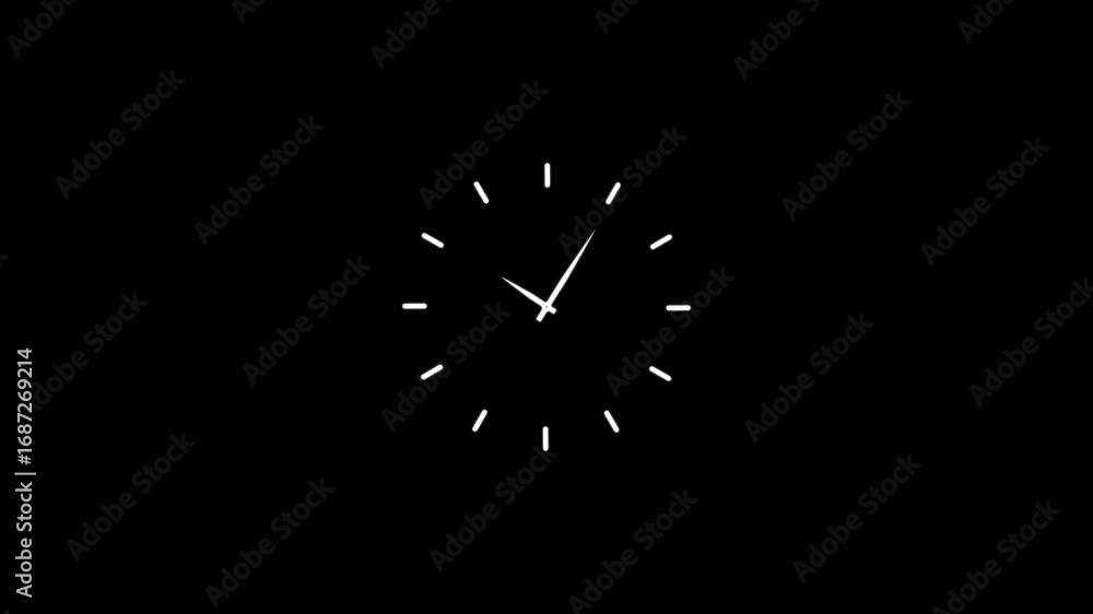 Aufkleber 12 hours clock icon animation. 24 hours time lapse animation icon . 12 hours clock run, moving time 