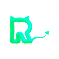 transparent background PNG 3D Furry Letter R Logo Playful & Modern Monogram Design