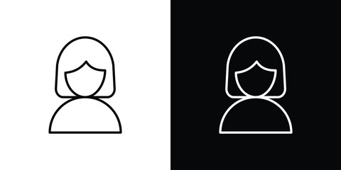 Student Girl icon design elements pack. Vector symbols for UI Designs