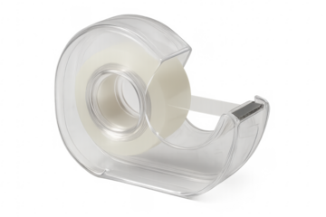 Transparent tape dispenser with transparent background for easy integration