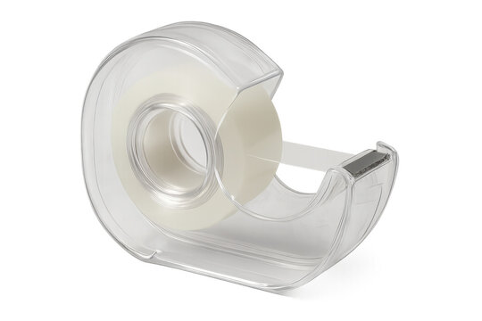Transparent tape dispenser with transparent background for easy integration