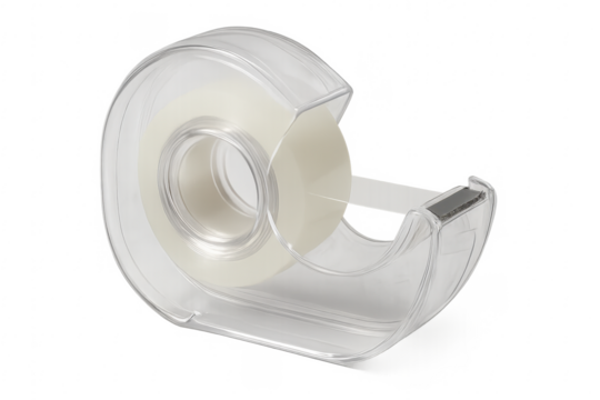 Transparent tape dispenser with transparent background for easy integration