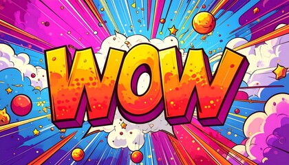 Vibrant comic book explosion with "WOW