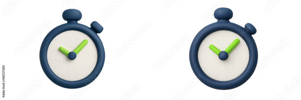 Poster 3d stopwatch icon set for time management and deadline concepts isolated on a white background for b