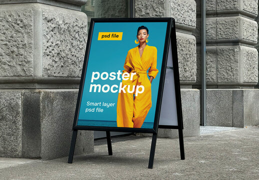 A-frame or pavement sign mockup