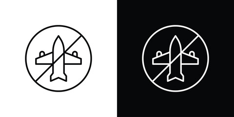 No plane sign design elements pack. Vector symbols for UI Designs