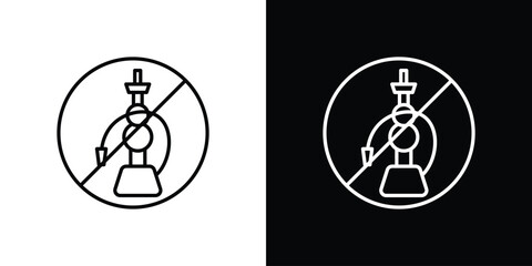 No hookah sign design elements pack. Vector symbols for UI Designs