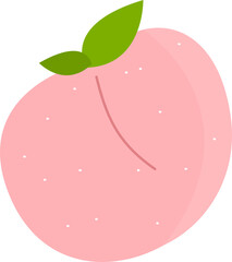 Illustration of a Fresh Mochi Peach Fruit