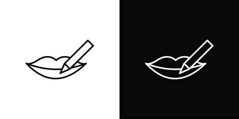 Lip pencil icon design elements pack. Vector symbols for UI Designs