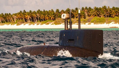 Submarine in tropical waters