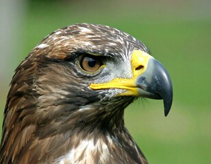 Obraz premium Close-up of a hawk's head. Sharp focus
