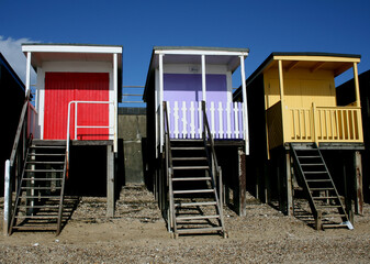 Beach huts, Thorpe Bay, near Southend on Sea, Essex, England