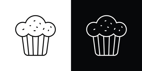 Cupcake icon design elements pack. Vector symbols for UI Designs