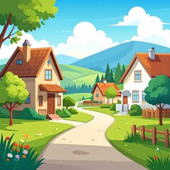 Charming village landscape