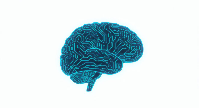 Digital brain illustration representing artificial intelligence and complex neural networks in a futuristic design