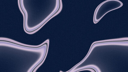 Abstract Organic Shapes with Glowing Purple and White Outlines on Dark Navy Background