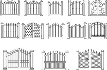 Elegant metal fence designs, wrought iron gates, decorative metal fences, ornamental gates, iron fence panels, outdoor metal fencing, classic fence styles, garden gates, secure fencing options.