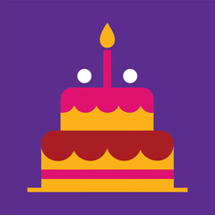 happy birthday cake icon vector art