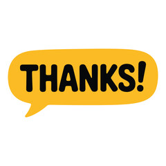 Thanks Text Bubble Vector Gratitude Speech Balloon Illustration for Cards and Social Media