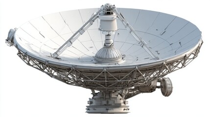Obraz premium large satellite dish isolated white background