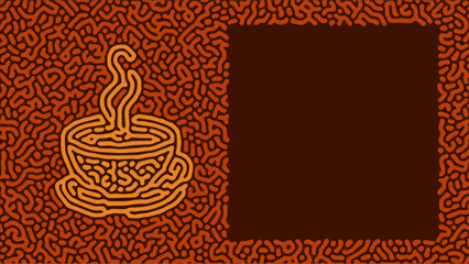 Abstract Background with Cup of Coffee in Warm Color with Space for Text or Copy space for Menu and Coffee Day Celebration Greeting Card Background