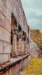 Ancient ruins of Bon Xesús de Trandeiras Monastery, in Xinzo de Limia, Galicia, Spain. Medieval...