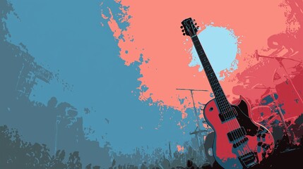 Rock music background. Rock poster. Background for music festival or concert poster or flyer, design template
