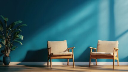 Teal wall armchairs