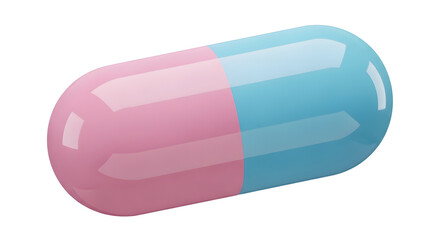 Pink and Blue Pill Capsule