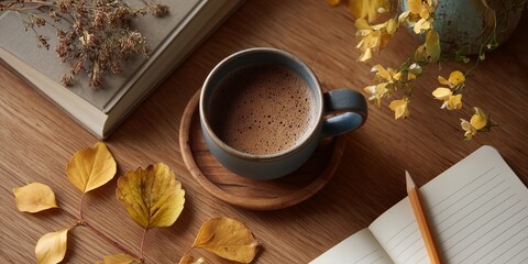 Autumn coffee moments cozy home still life warm atmosphere aesthetic viewpoint