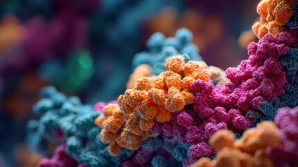 vibrant dna strand closeup colorful