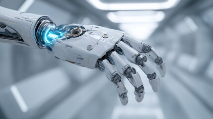Futuristic Robot Hand Close-Up